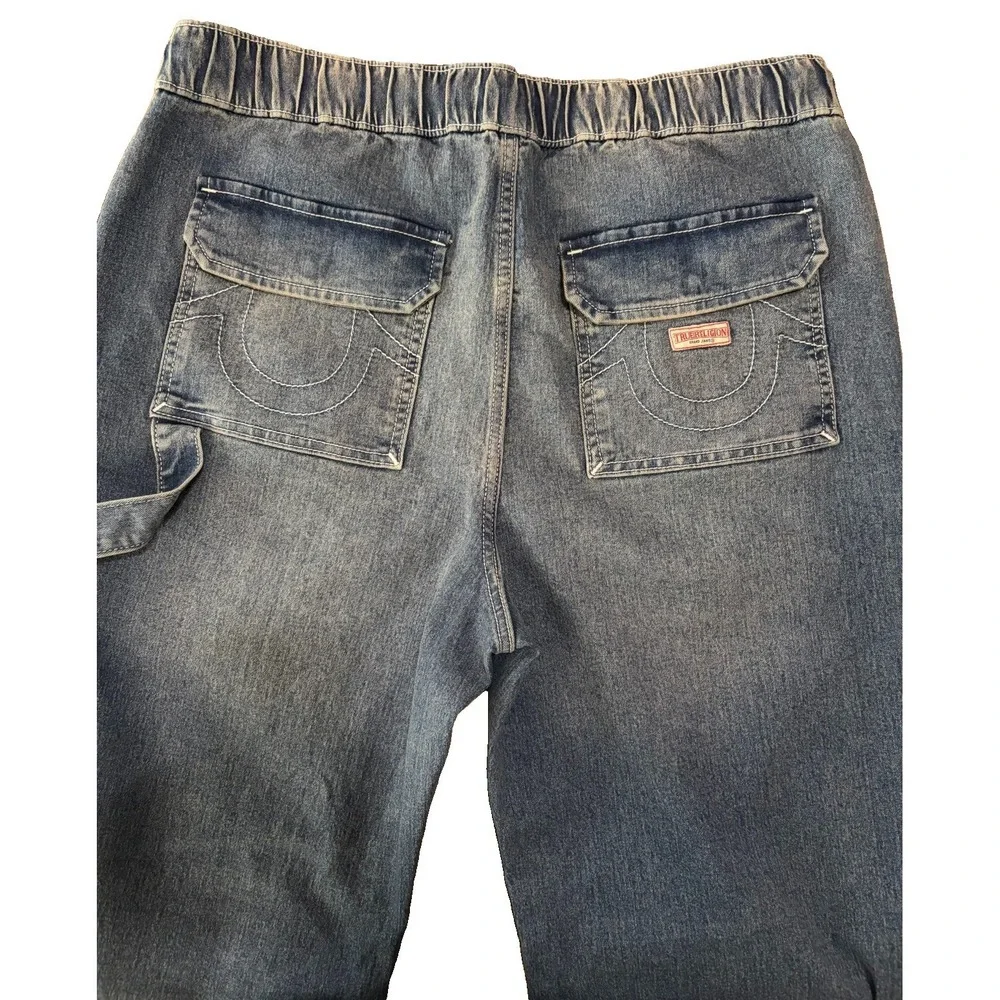True Religion Vinny Carpenter Jeans Mens 34 Ultra Baggy Drawstring Wide Leg Y2K